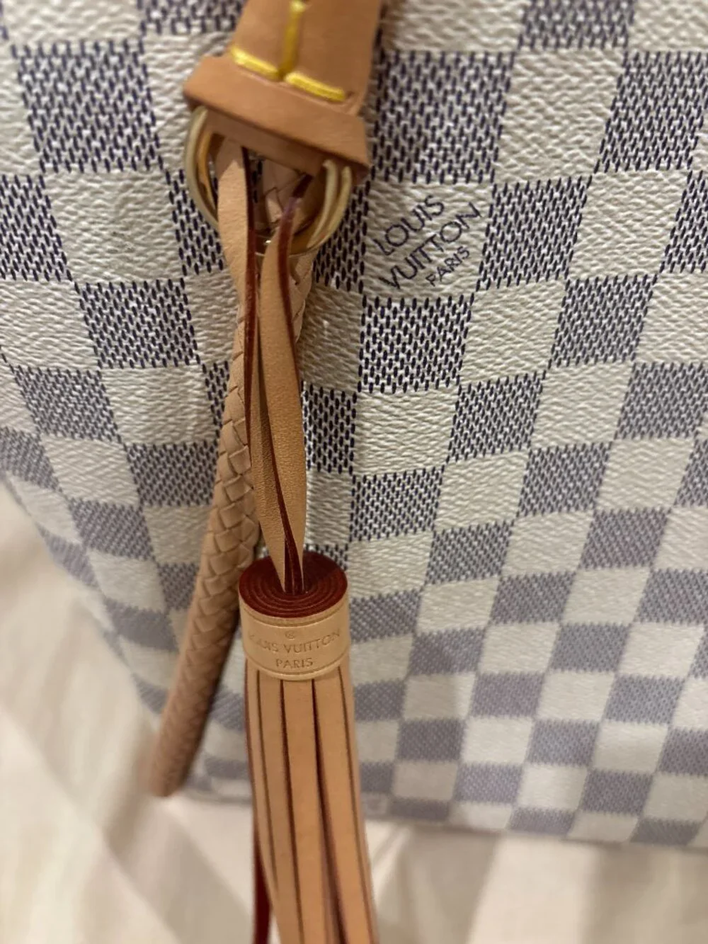 Louis Vuitton Propriano Tote Shoulder Bag Damier Azul Canvas